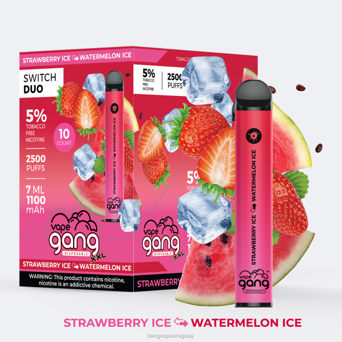 Bang Vape Precio - Vape Gang Switch Duo 2 sabores (caja de 10) hielo de fresa - hielo de sandía ZTVF47