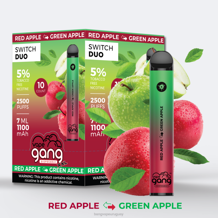 Vape Bang Precio - Vape Gang Switch Duo 2 sabores (caja de 10) manzana roja - manzana verde ZTVF46