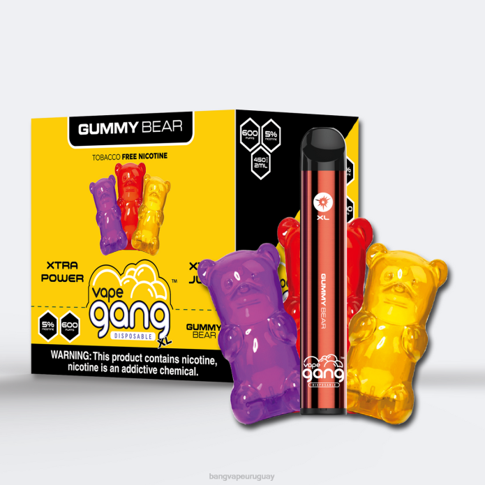 Vape Gang Disposables - Vape Gang XL vaporizadores desechables 600 inhalaciones (caja de 10) osito de goma ZTVF64