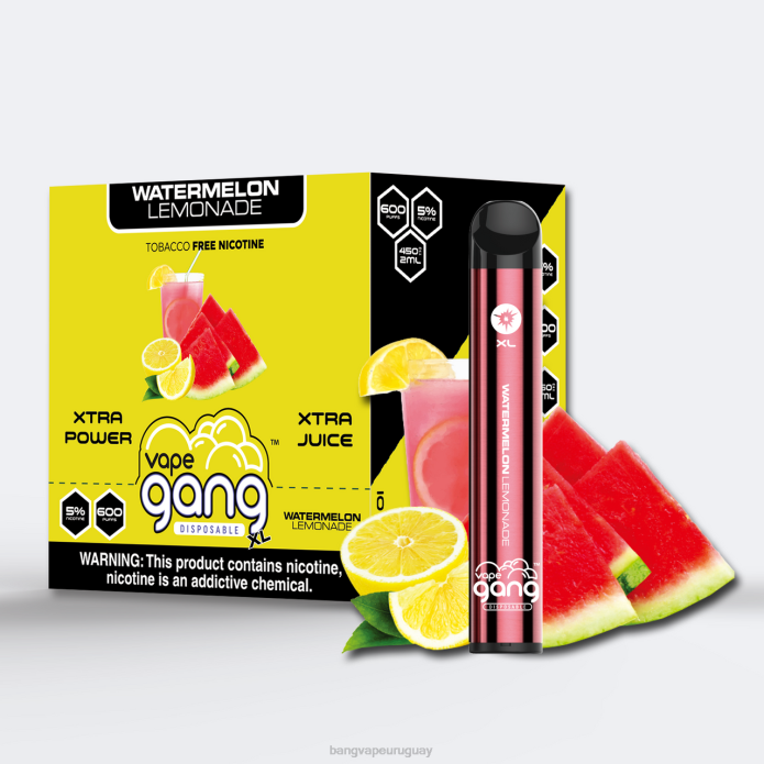 Vape Gang Shop - Vape Gang XL vaporizadores desechables 600 inhalaciones (caja de 10) limonada de sandia ZTVF65